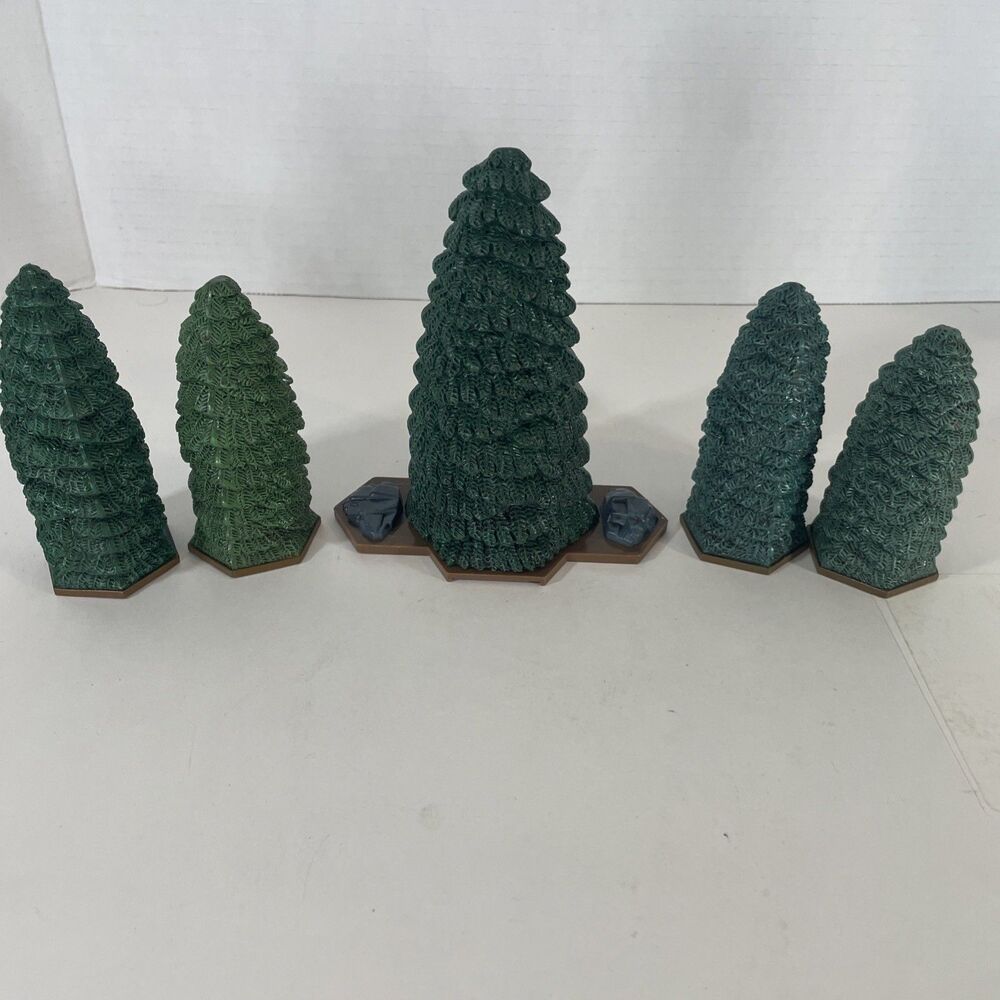 Heroscape Terrain - 5 Evergreen Trees from Forgotten Forest